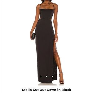 Black Maxi Gown - Cutouts/Criss Cross Back